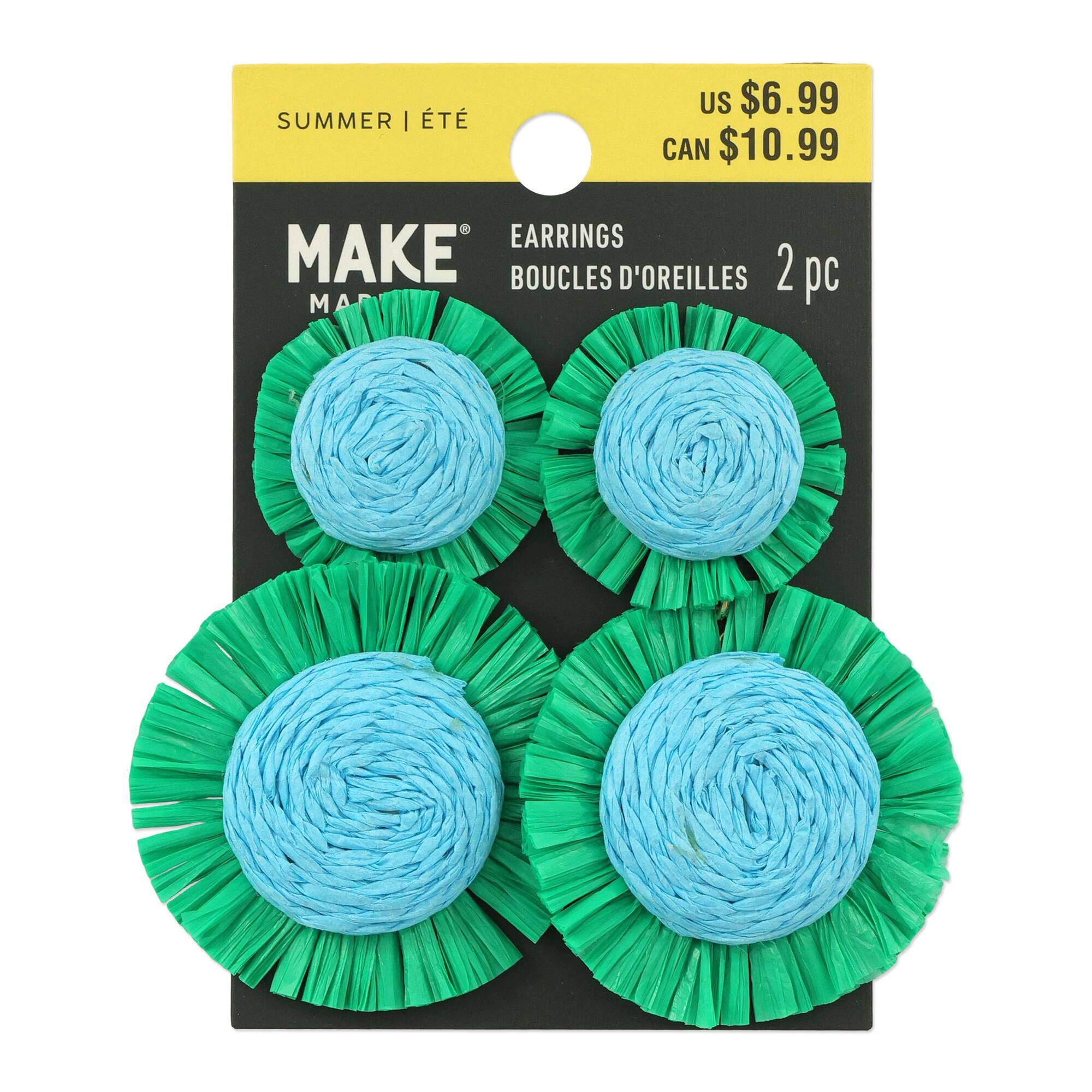 Fringed Raffia Circle Earrings by Make Market